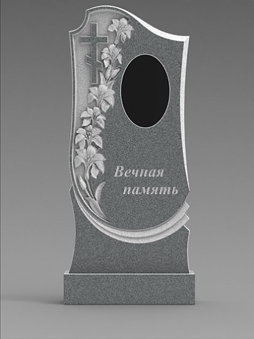 Серый гранит с черной вставкой Форма 8
