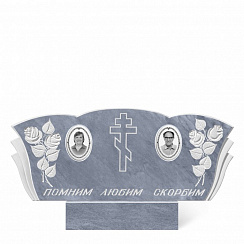 Памятник мраморный семейный серый форма 5
