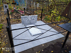 Фото проекта Мемориальный комплекс "Стандарт" с двойным мраморным памятником и тротуарной плиткой