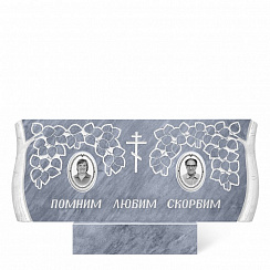 Памятник мраморный семейный серый форма 4