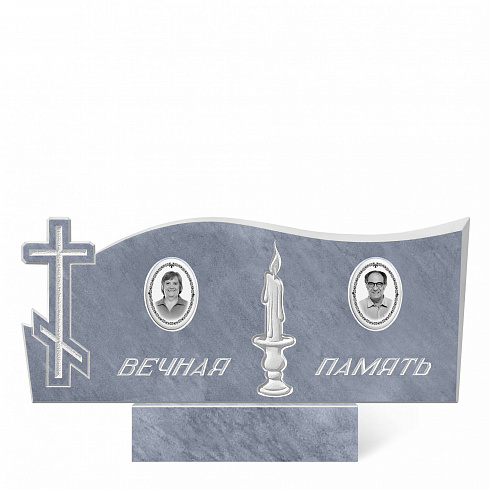 Памятник мраморный  семейный серый форма 2