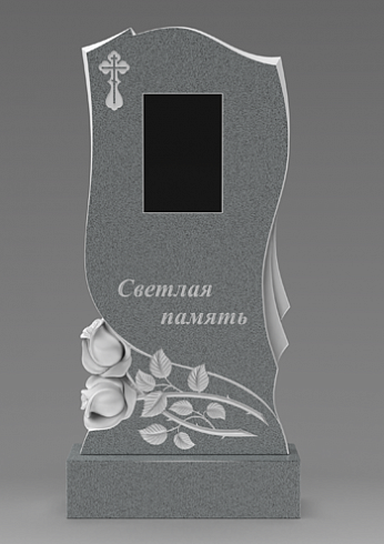 Серый гранит с черной вставкой Форма 10
