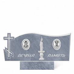 Памятник мраморный  семейный серый форма 2